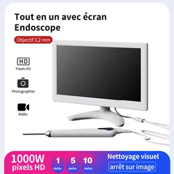 Endoscope d'Oreille Numérique Kanoscope HD 3.2 W de 200mm, Outil de Nettoyage avec Batterie Rechargeable de 3500mAh