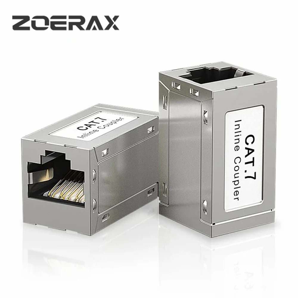 ZOERAX-موصل أنثى إلى أنثى ، موسع مقرنة RJ45 ، 10 جيجابايت في الثانية ، Cat7 ، Cat6 ، كابل Cat5e