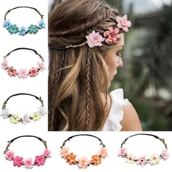 1pc Sweet Beauty Silk Flower Hair Accessories Wedding Photography Romantic Travel Accessories Flower Rose Girl Hair Straps
