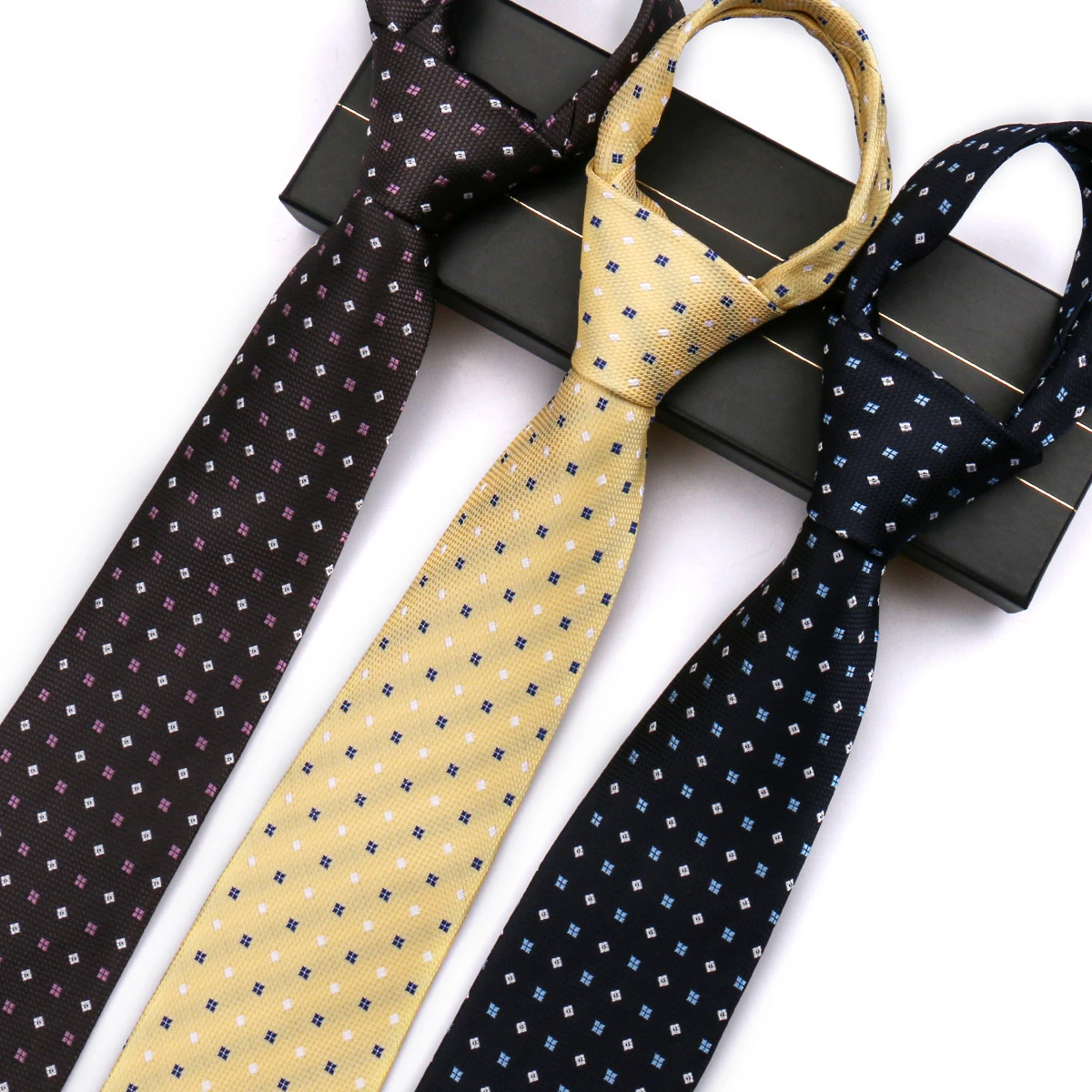 Elegant Luxury Men's Fashion Necktie Dot Block Plaid High Quality Tie Wedding Party Business Gifts For Men Suit Accessories