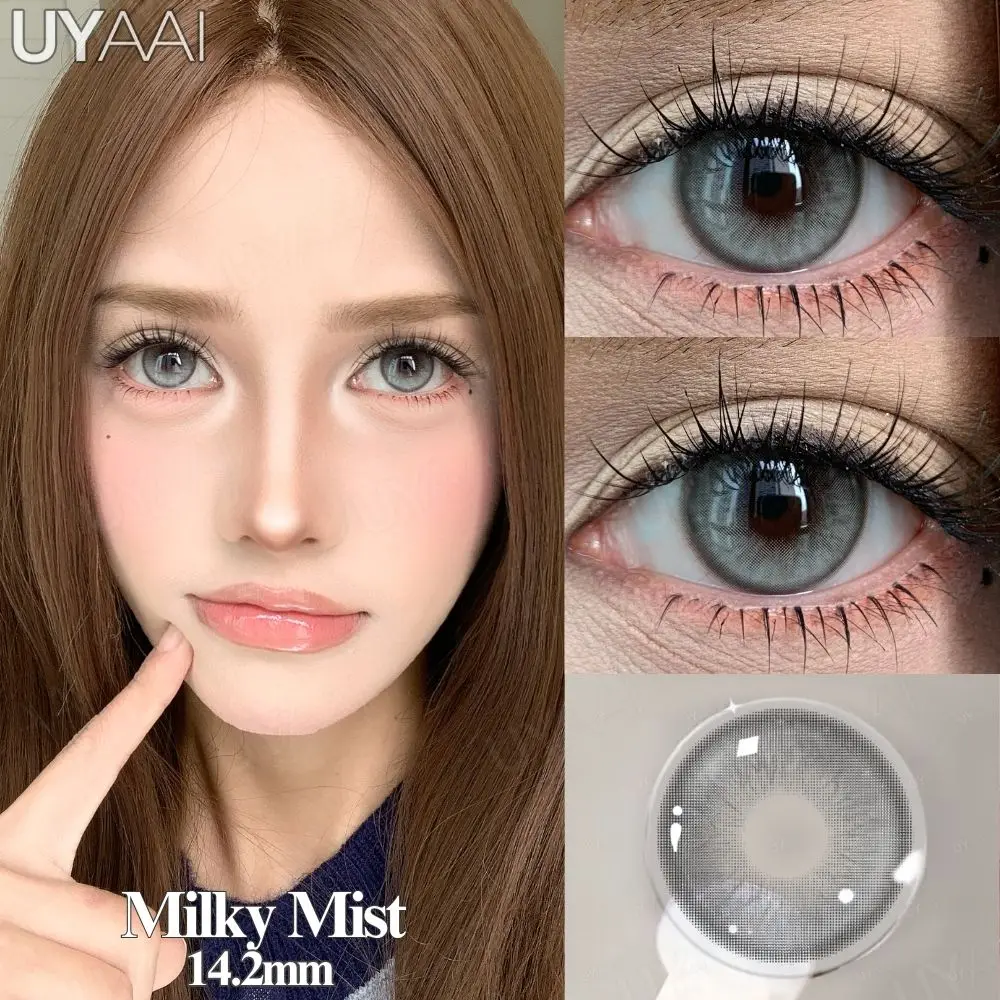 UYAAI Kontaktlinsen Beauty Eyes Farblinsen Make-up Natürliche Schwarze Linsen Kosmetik Graue Augenlinsen Make-up Grüne Beauty Colorcon