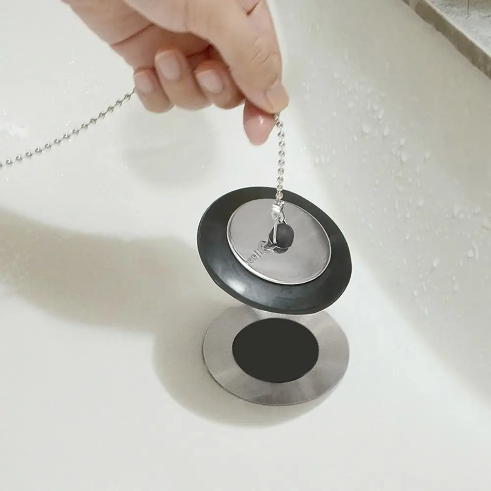 1Pcs Durable Rubber Tub Stopper With Chain Universal Bath Tub Drain With Hanging Ring 4/4.3/5cm Bathtub Plug Bathtub Accessories