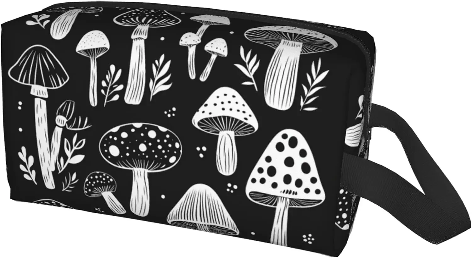 Gothic Travel Toiletry Bag for Women Men Waterproof Makeup Pouch Wash Bags Accessories Organizer Art Mushroom view 3