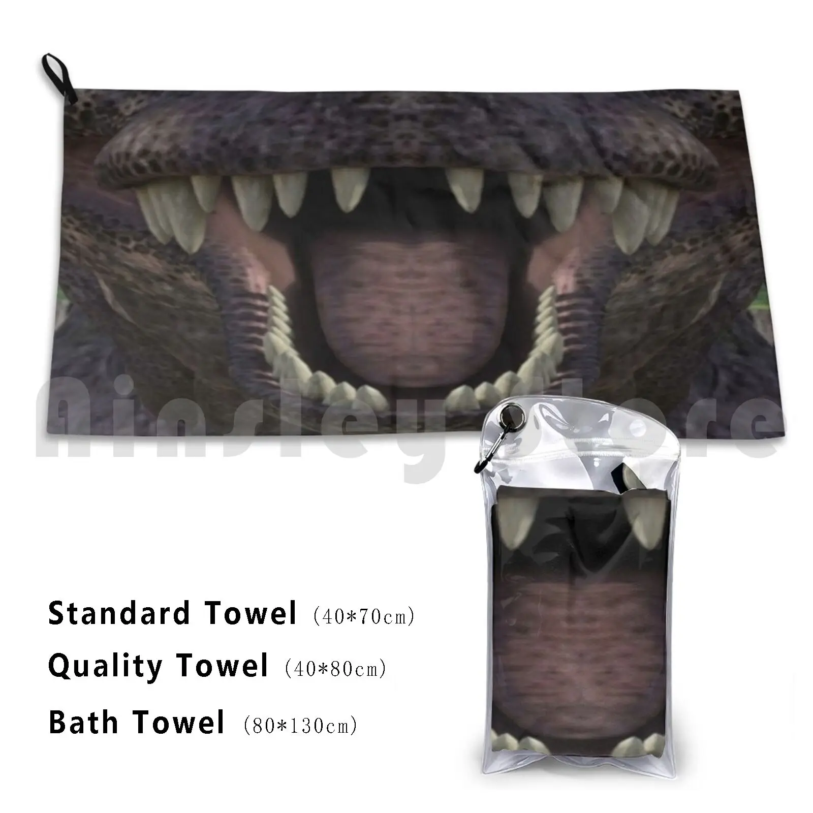 Dino Mask. Bath Towel Beach Cushion Dinosaur Teeth Scary Horror Funny Fun Halloween Tyrannosaurus Rex T Rex