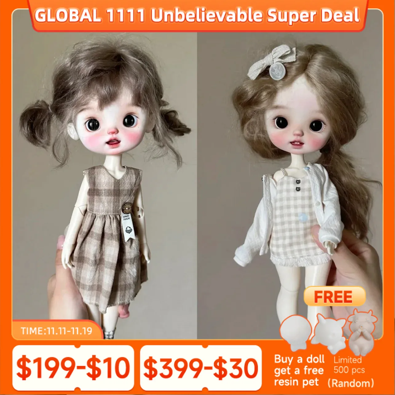 

Кукла Sumy BJD для предварительного заказа 1/6, большая голова с 2 зубными аксессуарами, милая кукла с выражением