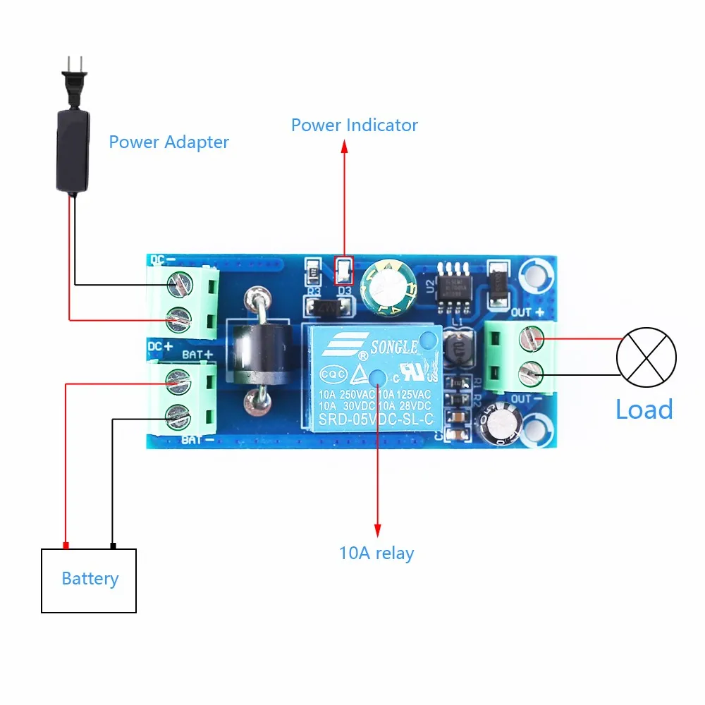 Battery Charge Discharge Protection Module Auto Switching UPS Emergency Battery Power Supply Control Board DC 12V 24V 48V