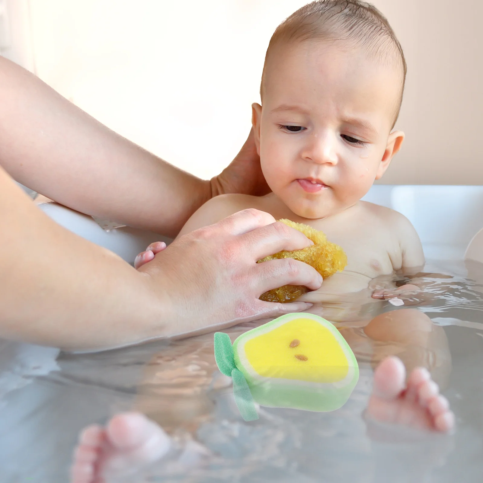 

4Pcs Children Fruit Shower Balls Bath Sponge Soft Skin Scrubber Kids Baby Bathing Portable Lightweight Ball