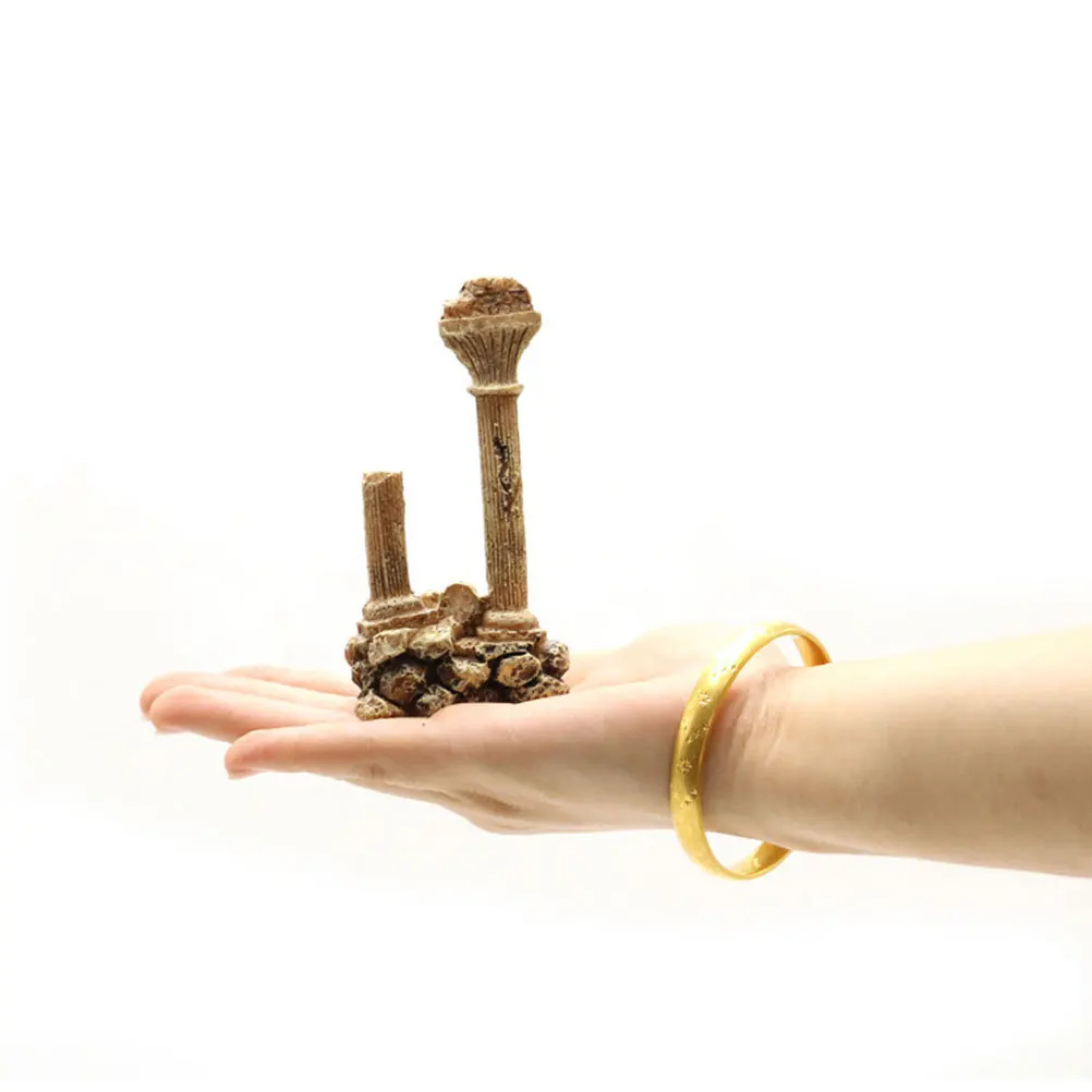 

Resin Aquarium Ornaments Fish Tank Decoration Vintage Roman Column Ruin Marble Pillar Landscape Decor Tank Landscaping Prop