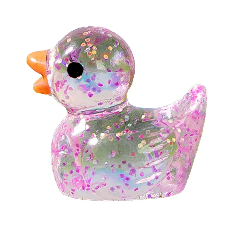 20PCS Mini Ducks Sequin Miniature Duck Resin Desk Decoration Figurines Garden Accessories Home Decor DIY Doll House