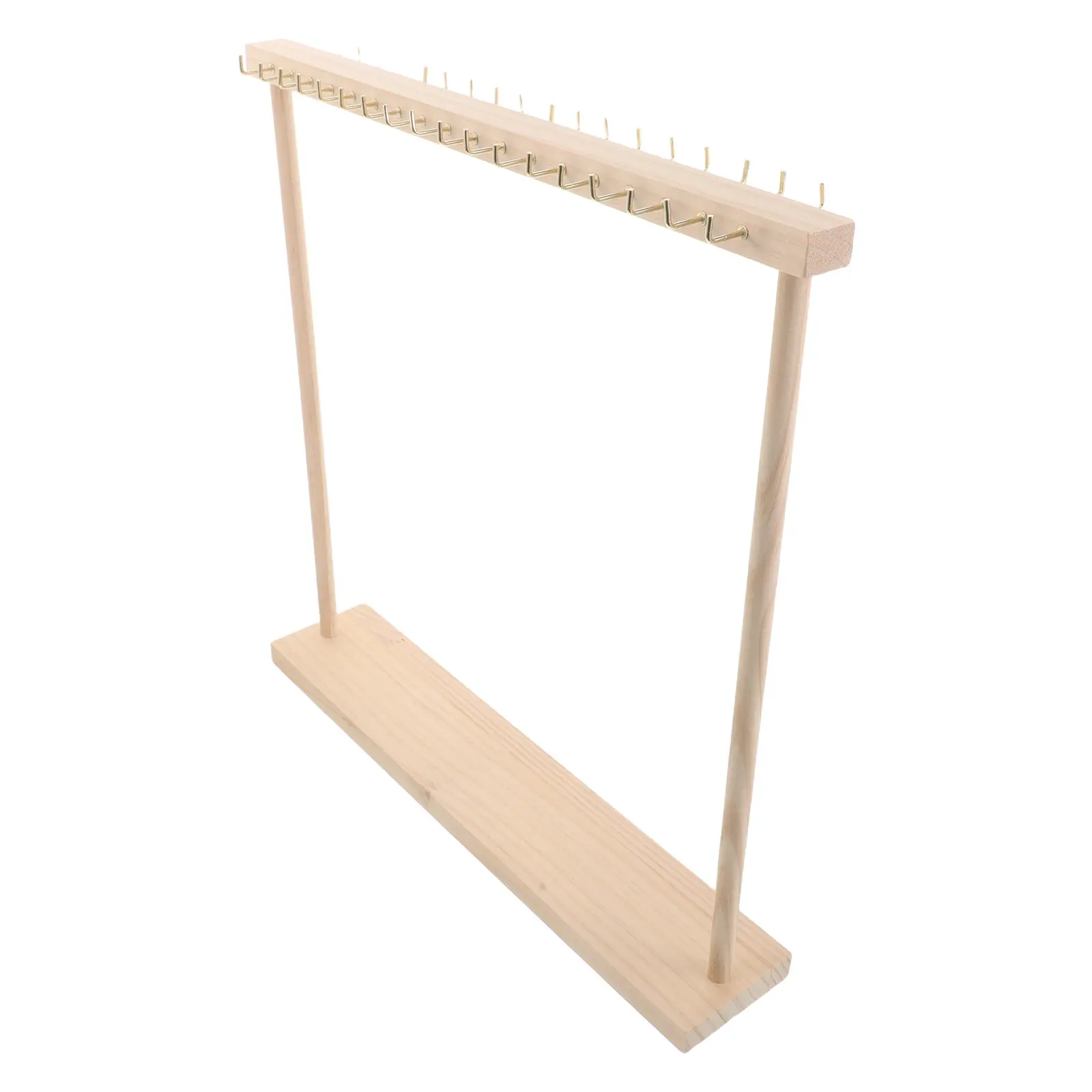 Wood Necklace Display Stand with 36 Hook Jewelry Display Tower for Storage and Hanging Necklace Bracelet Dangle Earrings Holder