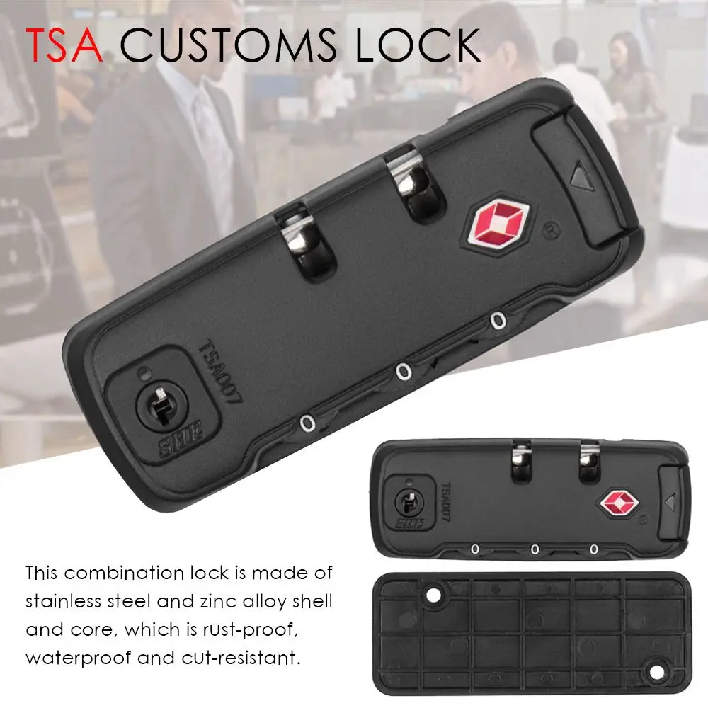 TSA21101 Customs Password Lock Multi-purpose 3-digit Combination Lock For Travel Luggage Suitcase Anti-Theft Code Padlock