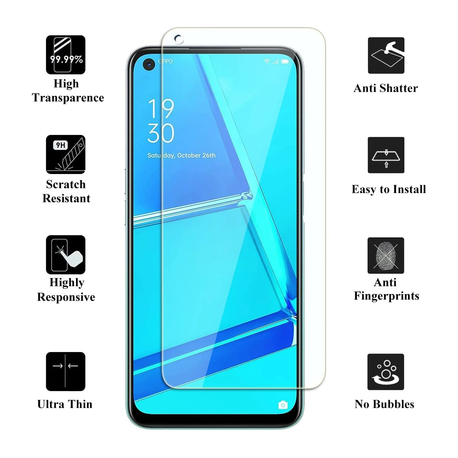 2/4Pcs Tempered Glass For OPPO A96 Screen Protector Glass Film