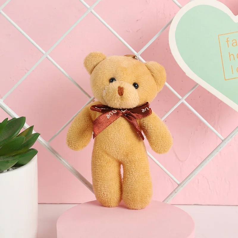 New 10/30/50/100pcs 12CM Teddy  Mini Bear Doll Toy Stuffed Plush Toy Lovely Backpack Keychain Decoration Birthday Party Gifts