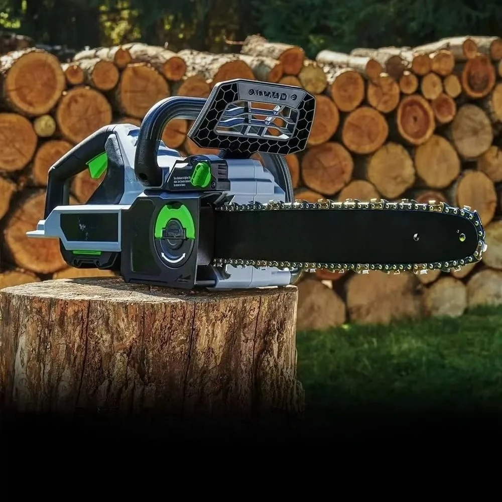 منشار سلسلة جديد، منشار كهربائي يعمل بالبطارية مقاس 16 بوصة، يتضمن بطارية وشاحن 56 فولت 2.5 أمبير في الساعة، لاسلكي كهربائي #1