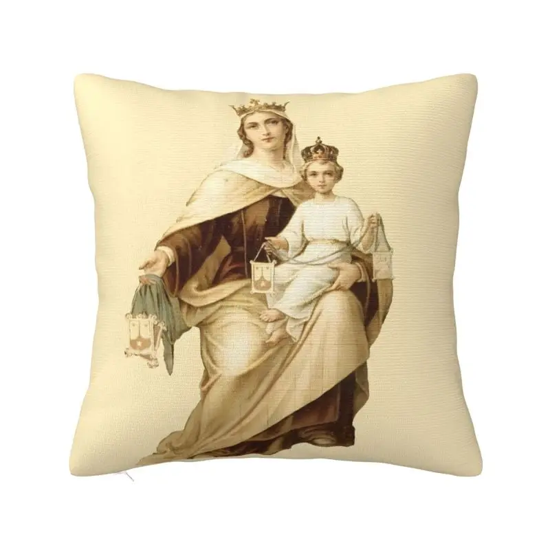 Custom Our Lady Of Mount Carmel Pillow Case 40x40cm Nordic Cushion Cover Car Pillowcase