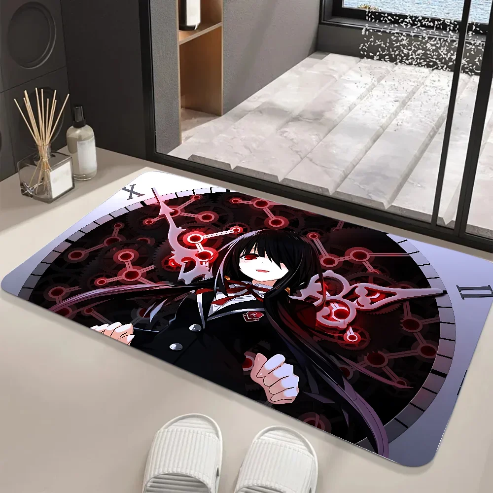 Anime Girl Kurumi Tokisaki Floor Mat Graphic Printed Flannel Doormats For Bathroom Kitchen Entrance Carpet Home Decor