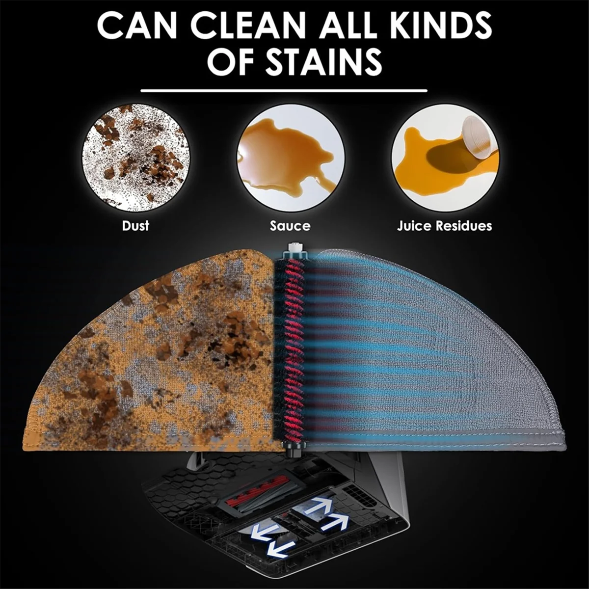 3 قطعة فرش تنظيف عالية السرعة لـ Roborock S8 Pro Ultra/S8/S8 +/S8 Plus فرشاة تنظيف ذاتية بديلة للمكنسة الروبوتية