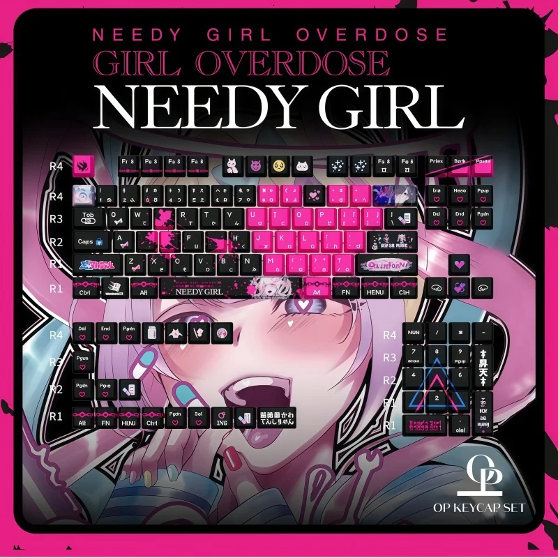

Anchor girl heavily relies on theme keycaps 2.0 cherry high transparency five sided heat sublimation PBT ergonomic customization