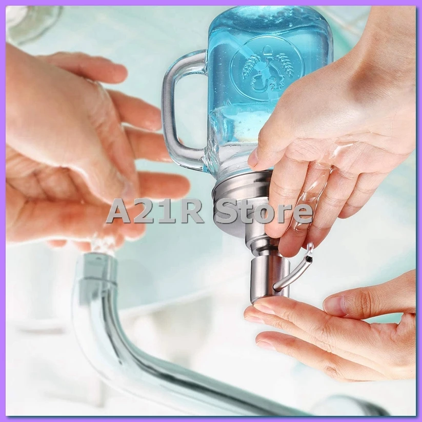 Paquete de 2 tapas para dispensador de jabón, Kit de tapas para dispensador de loción de acero inoxidable, tapas para dispensador de jabón a prueba de óxido, baño-A21I