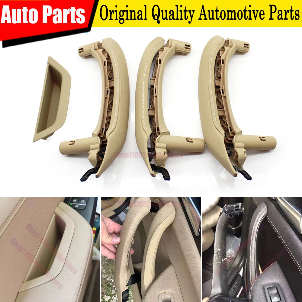 For BMW X3 X4 F25 F26 2010-2016 LHD RHD Interior Door Armrest Inside Pull Handle With Leather Cover Full Set Assembly