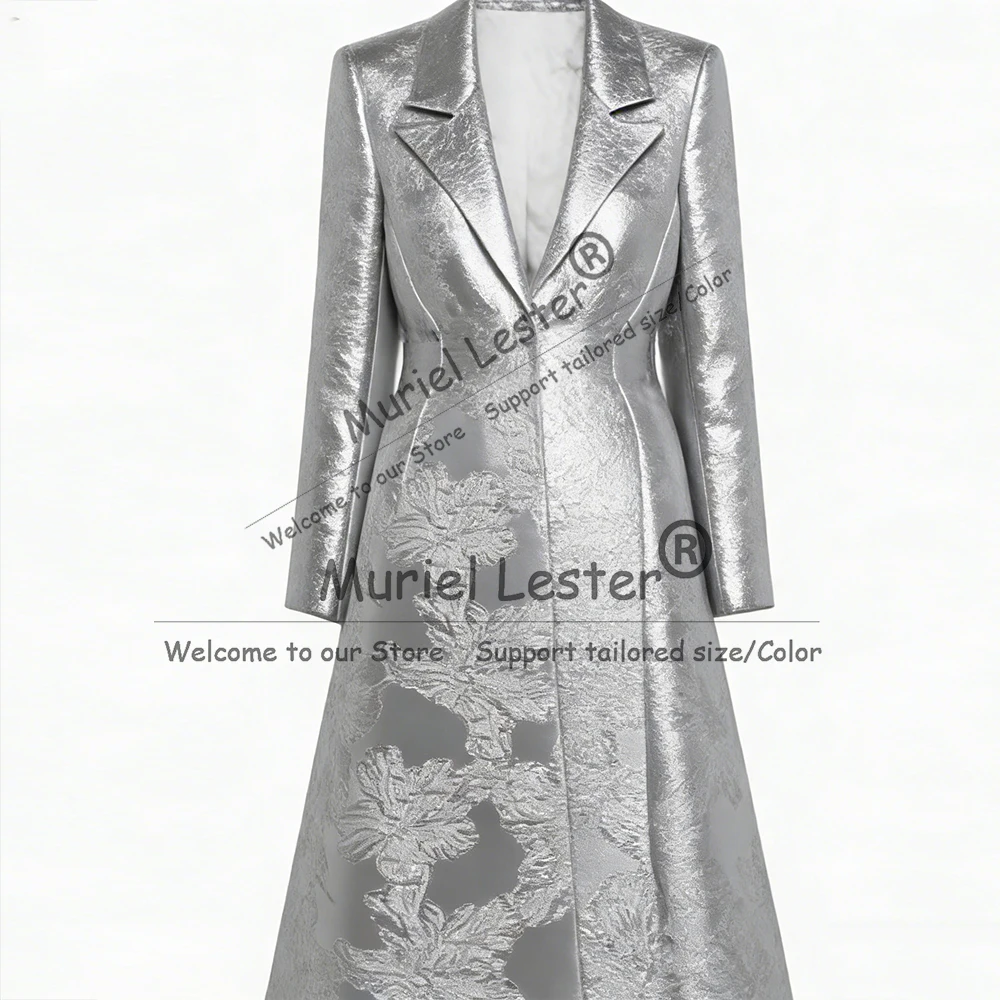 Male Fashion Floral Pattern Men's Suit Jacket Single Breasted Prom Blazer Outfits Long Customized Man Banquet Evening Party Coat