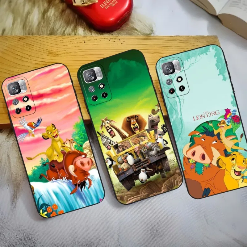 Lion King Simba Phone Case For Xiaomi 13 12 11 9 Ultra Redmi Note 10 Lite POCO M4 M3 Pro Plus Black Soft Cover