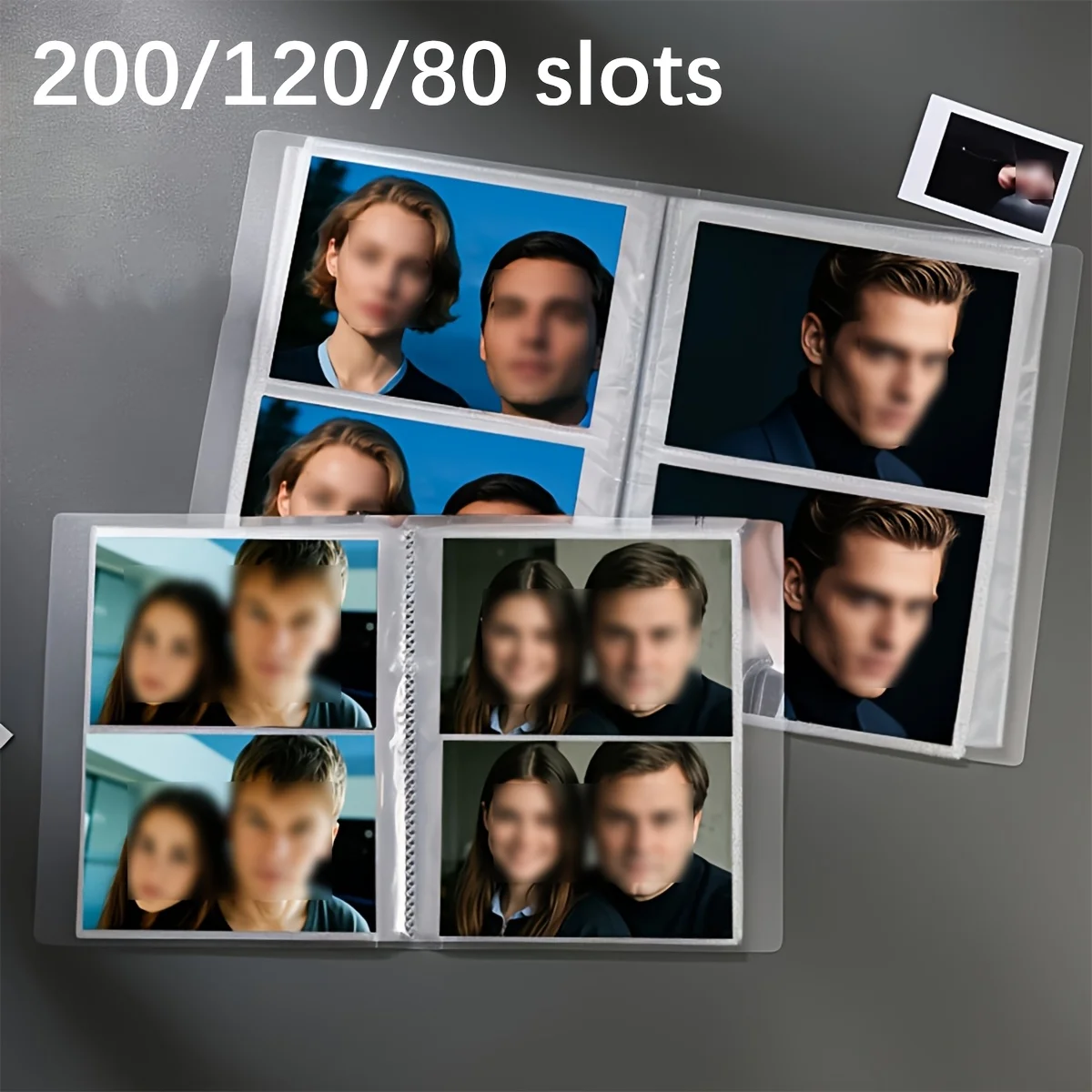 Large-capacity photo album 80-200 slots, can hold 6in photos for instant photos and postcards, to capture life and keep memories