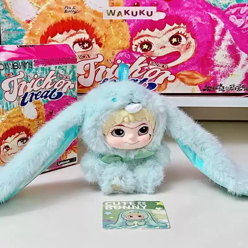 Official Trendy Play Blind Box Plush Pendant Wakuku Fox Rabbit