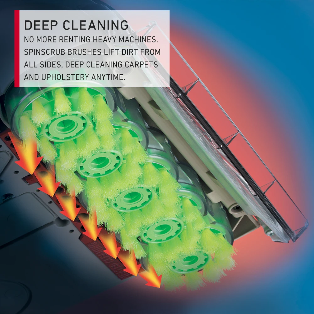 فرشاة هوفر وغسل 2 في 1 لغسالة السجاد ومنظف الأرضيات الصلبة وفرك دوار وتقنية الخزان المزدوج للمنزل والمكتب والسجاد وشعر الحيوانات الأليفة