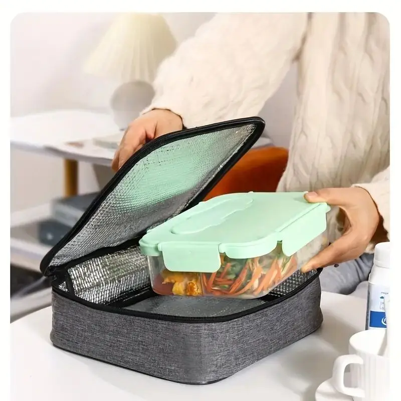 Portable Insulated Lunch Box Bag Large Capacity Food Box Tote Bag Picnic Cooler Thermal Bento Bag For Students Workers