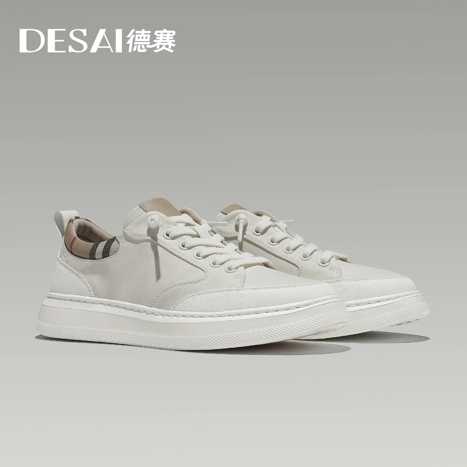 

DESAI Lightweight soft sole casual plimsoll shoes for men, no laces, versatile, comfortable and breathable.