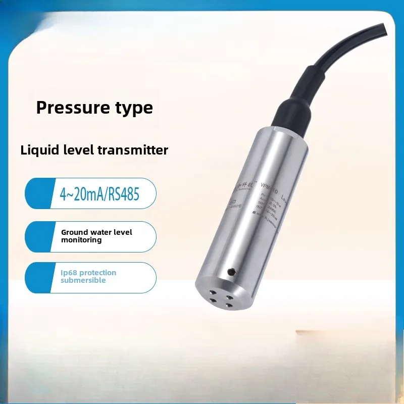 

Pressure type water level sensor Groundwater level transmitter Tank water level gauge High precision 4~ 20mA/RS485