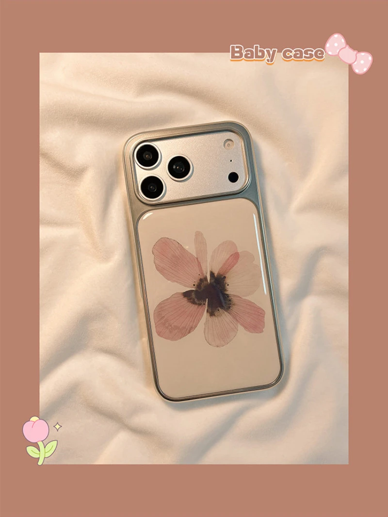 Funda de Teléfono con Diseño Artístico Coreano de Flores, para iPhone 17 Air, 16, 15, 14, 13, 12, 11 Pro Max, 16 Pro, 15 Plus, Anti-Caídas