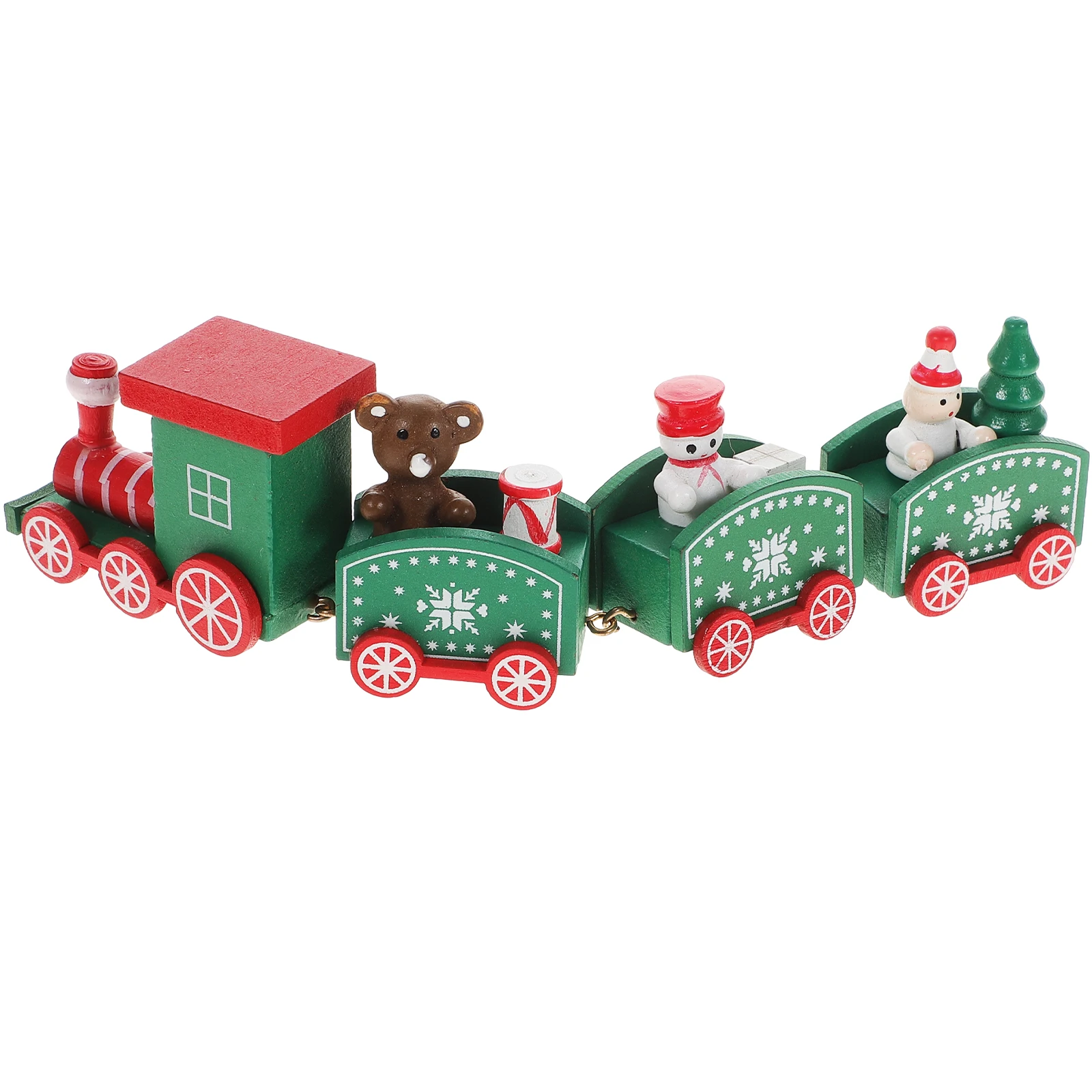 

Christmas Wooden Train Toy Decorative Table nament Kids Gifts Non Remote Transport Toys Festive Desktop Adornment Wood Design