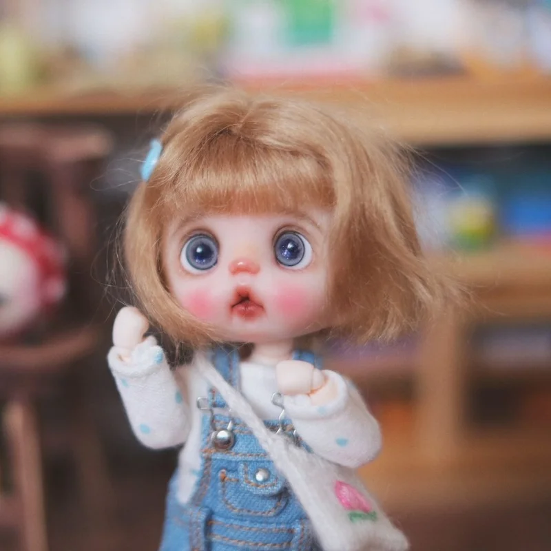 Fjusuns Mohair Doll Wig JD603 Short Bobo Cut Thin Bangs BJD Hair Accessory for 1/12 1/8 1/6 1/4 1/3 OB11 YOSD MSD SD DOD Blythes