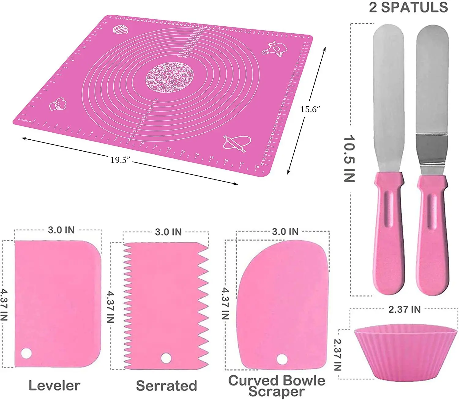 Cake Decorating Supplies Kits 2021 Upgrade 370 Piece Cake Baking Set Decorating Mouth Decorating Bag Cake Nozzle Set Baking Tool