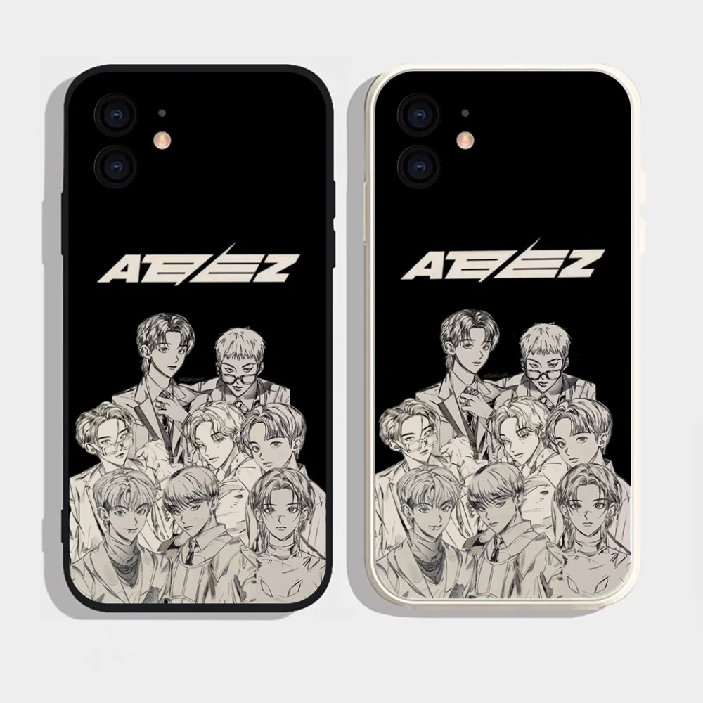 Epc KPOP A- ATEEZ Phone Case Silicone Soft For IPhone 16 15 14 13 12 11 Plus Pro Max Plus