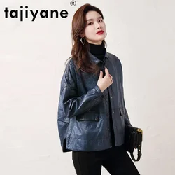 Tajeyane-Chaqueta de piel de oveja auténtica para mujer, abrigo corto de piel auténtica, para primavera y otoño, HLY27