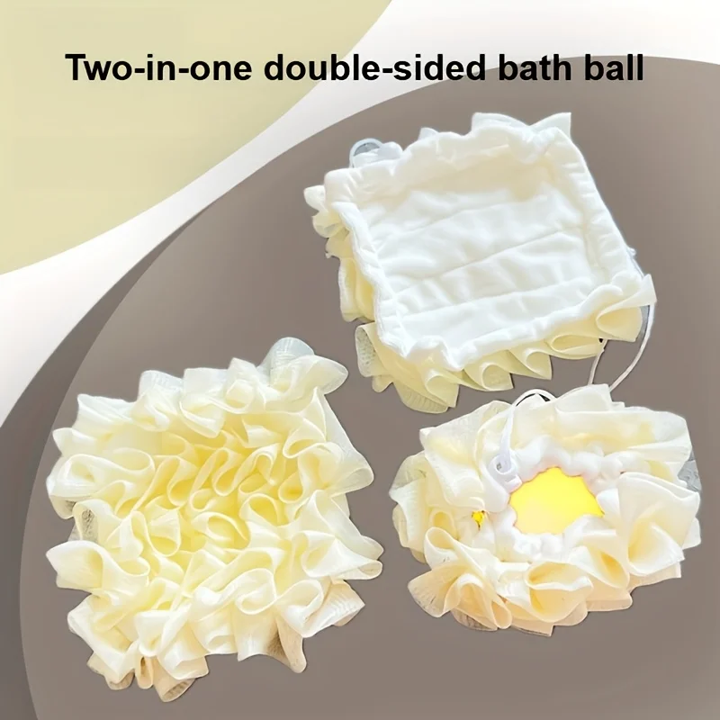2In1 Soap Storage Bag Bath Ball Sponge With Drawstring Closure For Soap Soft Exfoliating Mesh Shower Sponge Skin Care Bathing