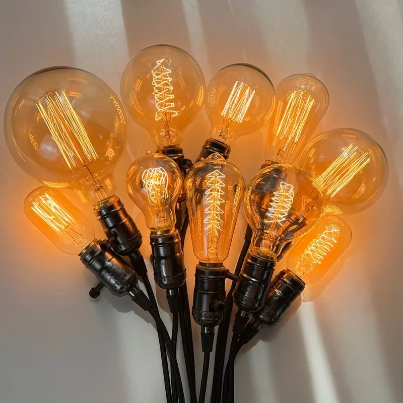 

Retro Edison Bulb E27 220V 40W Light Bulb A60 ST64 A60 T45 G80 G95 G125 Filament Vintage Ampoule Incandescent Spiral Lamp