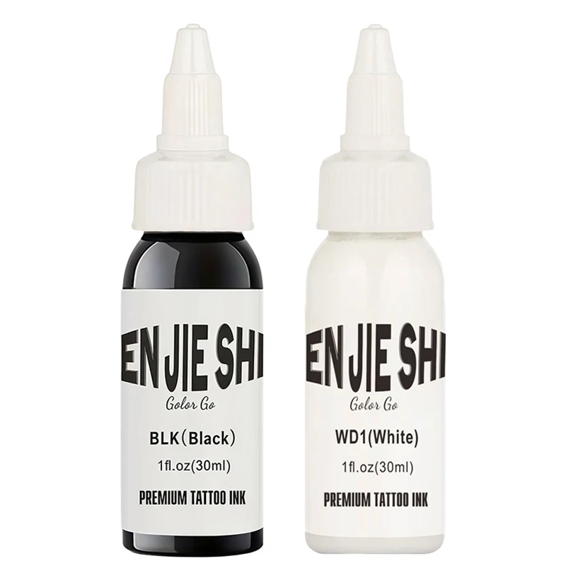 

2pcsTattoo Pigment Black and white Tattoo Ink 30ml Tattoo Pigment Color Painting Natural Permanent Makeup Pigment Tattoo Supplie