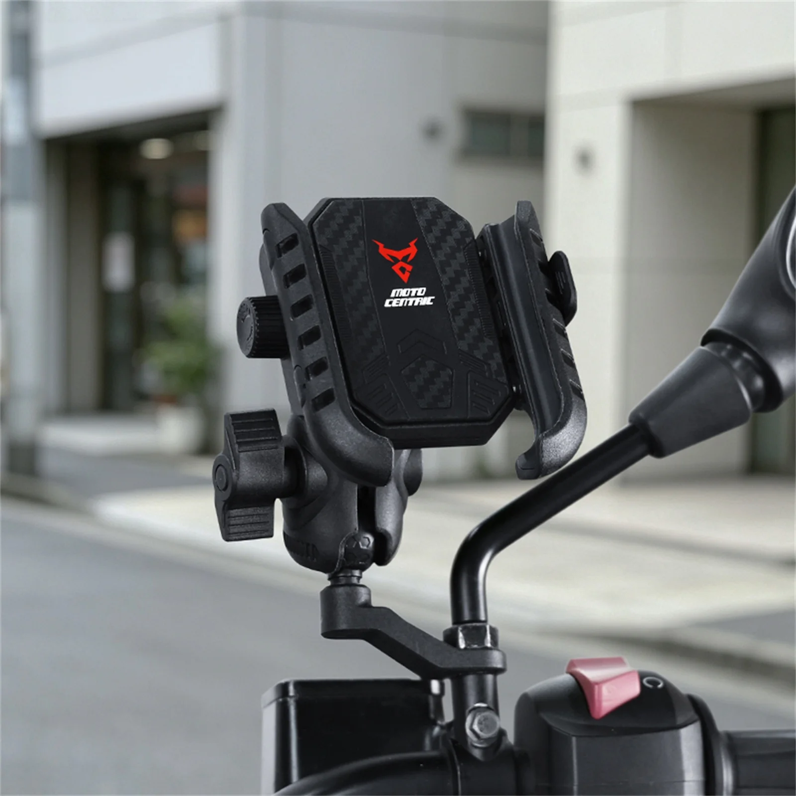 Motorcycle Quick Release Phone Mount Shock Absorbing 360 Rotatable Cell Phone Holder for Motorbike E‑Bike Scooter Navigation