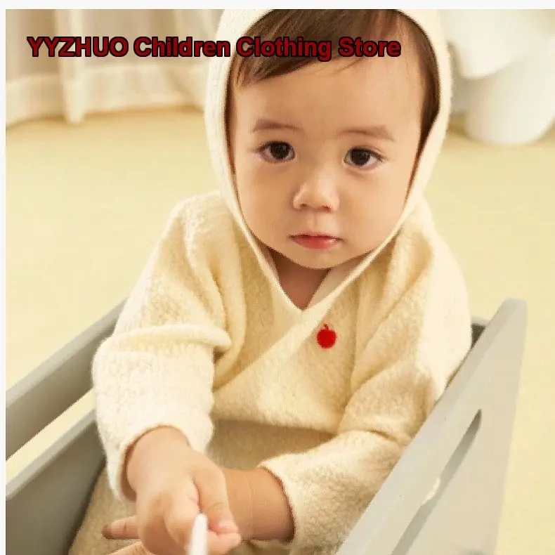 Kids Pullover Sweater Boys Girls Autumn Winter Hooded Long Sleeve Simple Warm Knit Coat Long Sleeves