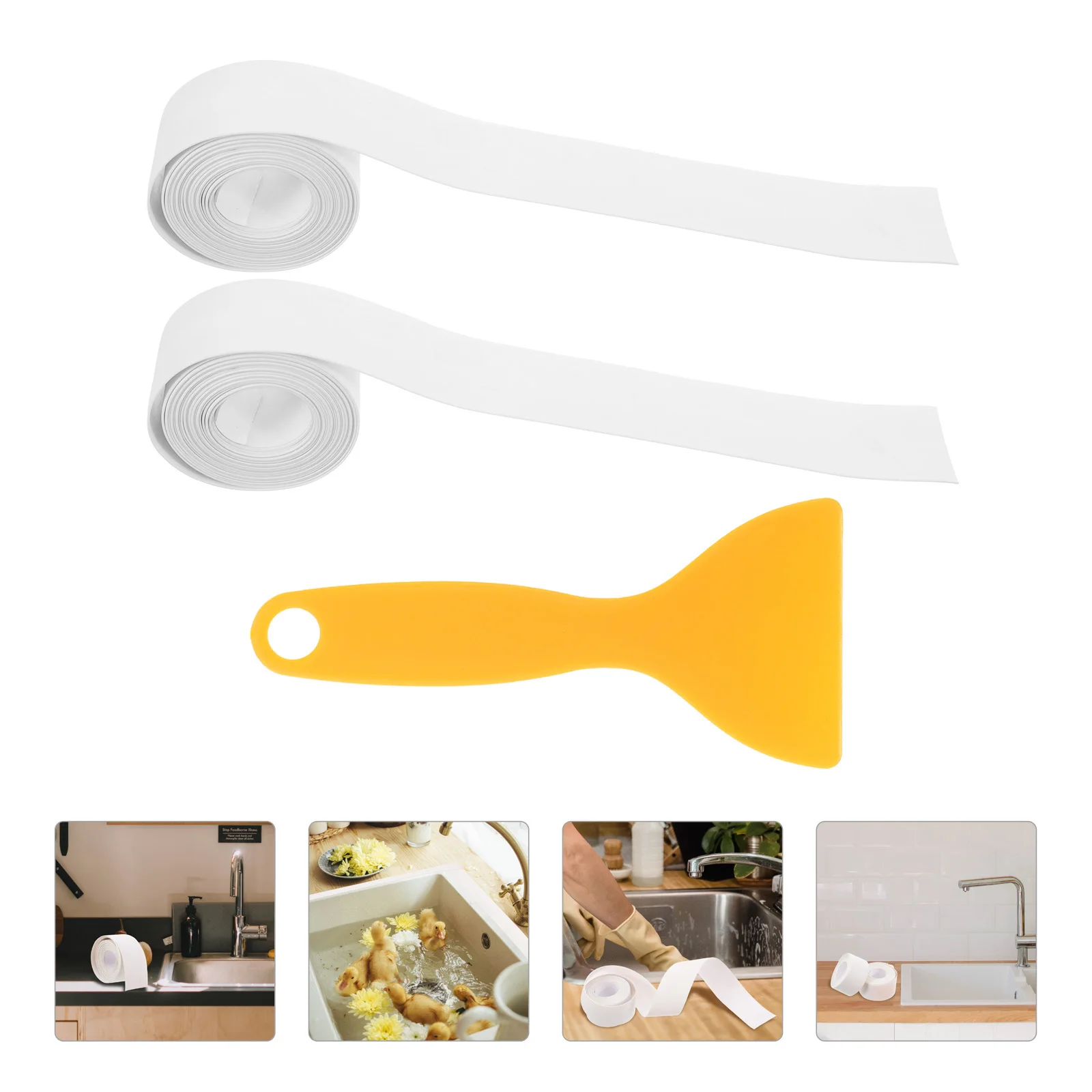 

1 set PVC Waterproof Caulking Tape Self-Adhesive Sealing Strip for Bathroom Toilet Gap Sealant Seam Strip No Residue