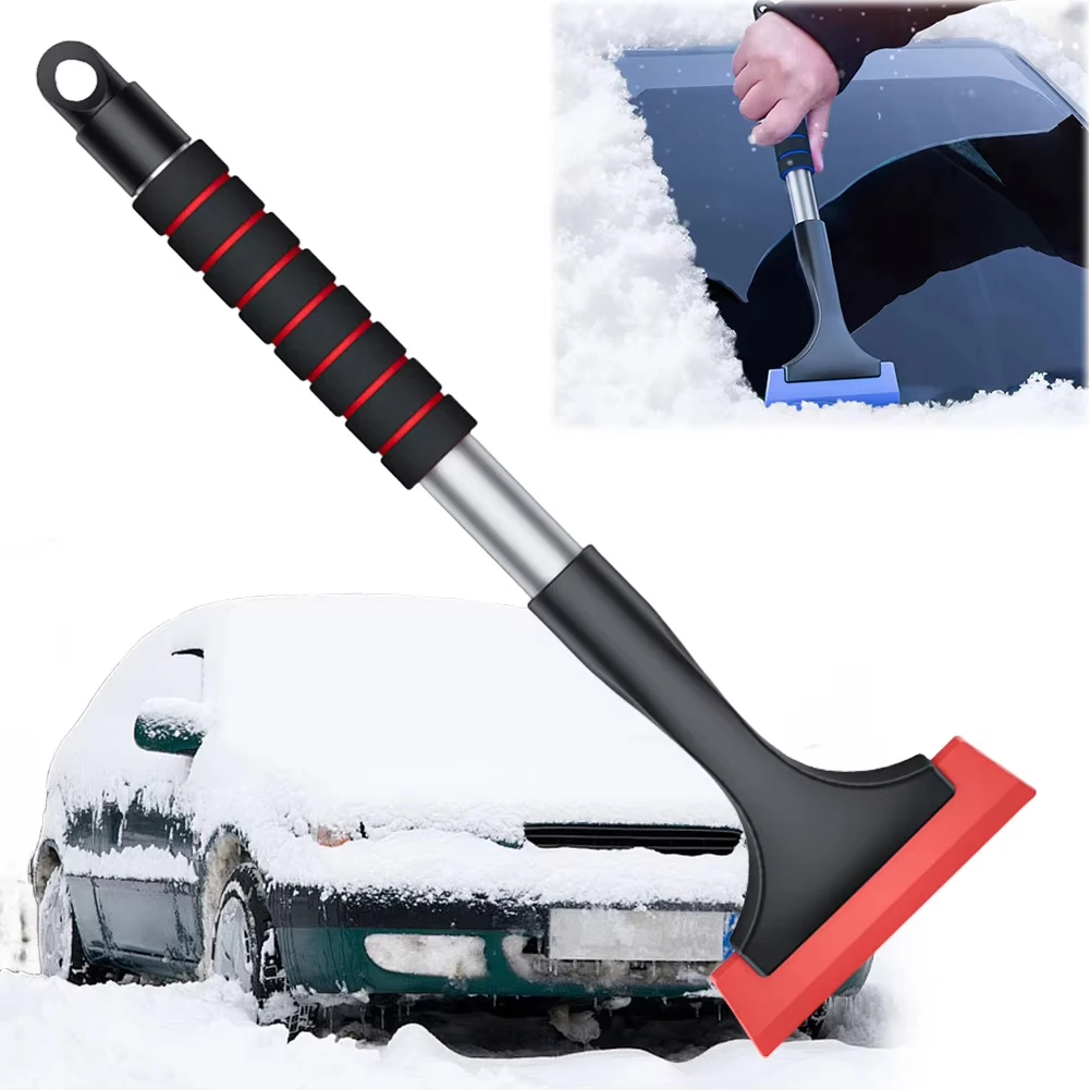 Extendable Ice Scraper with Sponge Handle Car Defrosting Snow Removal Tool Ergonomic Car Window Snow Remover for Window Frosting