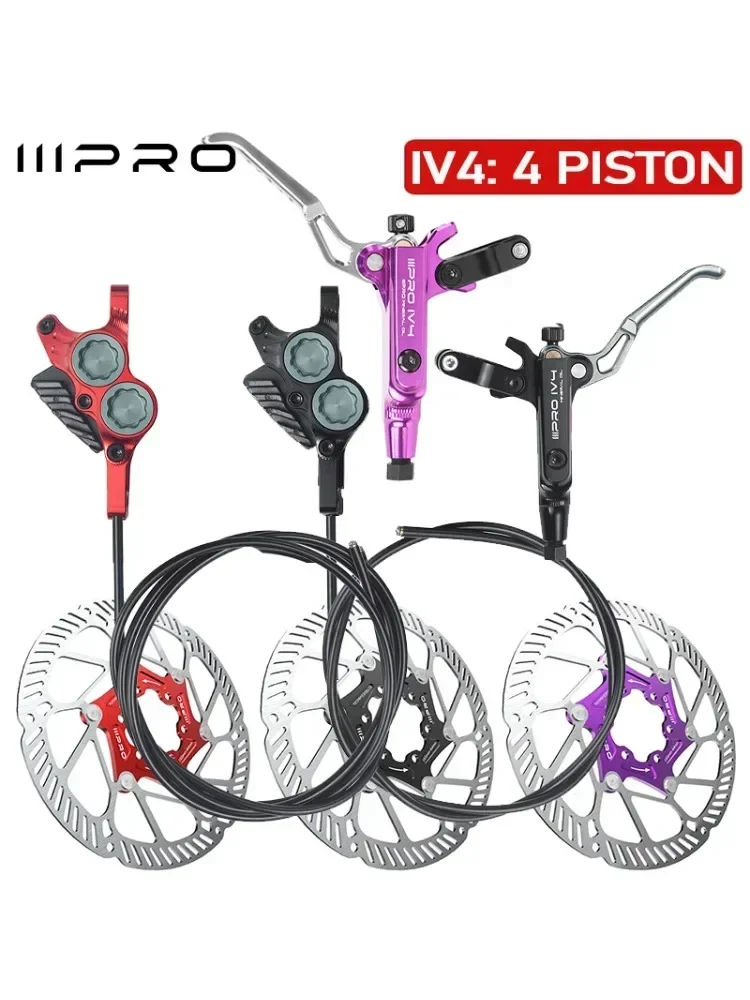 AliExpress IIIPRO IV4 Bicycle Hydraulic Disc Brake Kit 4 Piston Bike Hydraulic Brakes Set 160mm Bicycle Oil Pressure Disc Brake