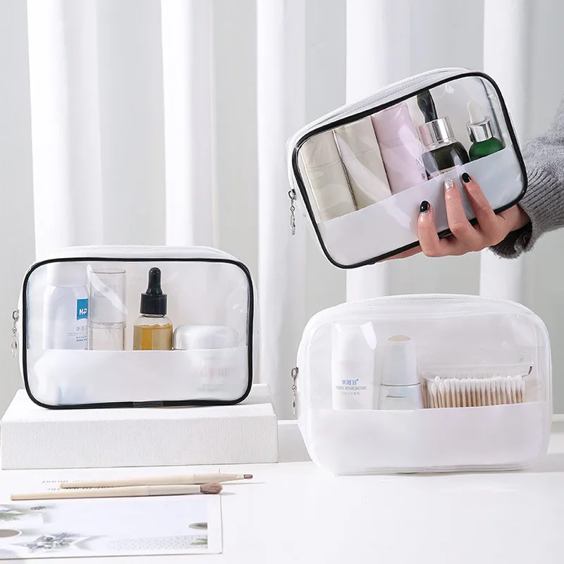 EVA Transparente Impermeável Travel Packing Cube, Separação seca e úmida, Bolsa de armazenamento para viagem de negócios