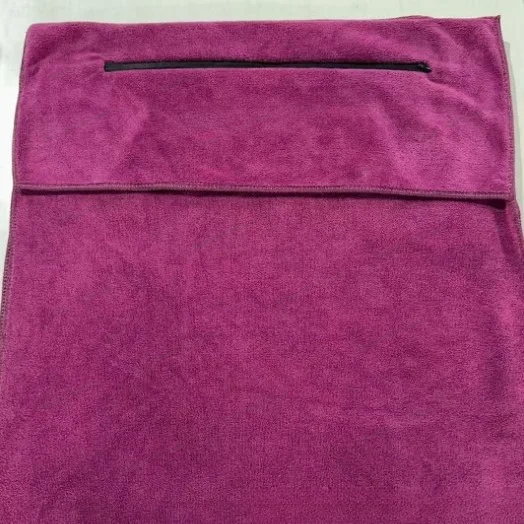 FOR Fitness Sports Towel Zipper with Pocket Pocket Gym Bench with Microfiber Sweat Towel 50 * 135CM