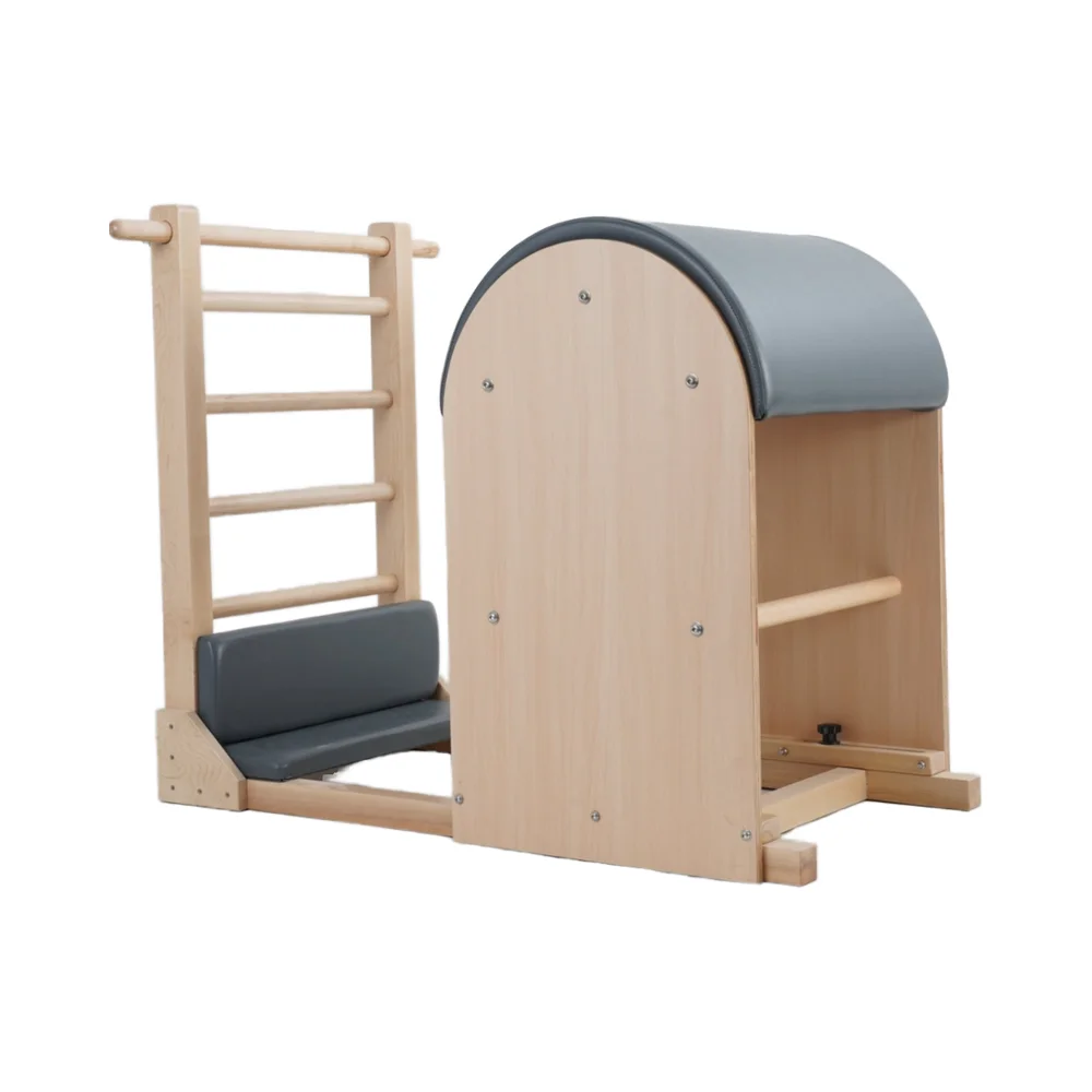 Deren T66-F Oak Rubber Wood Spine Corrector Multifunction Soft Leather Sponge Padded Pilates Equipment 3-Year Warranty for