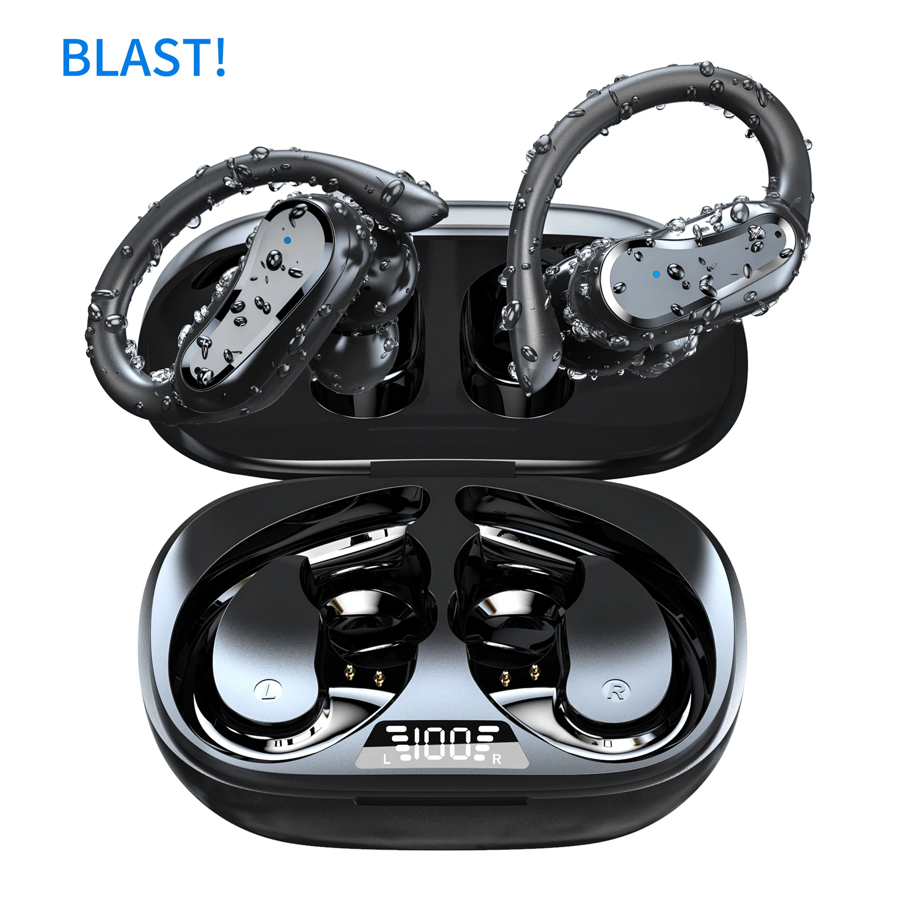 

New BLAST! i27 LED Display Bluetooth Earphones BLAST! i27 wireless sports earbuds IPX7 headphones Touch Bluetooth V5.3 Headset